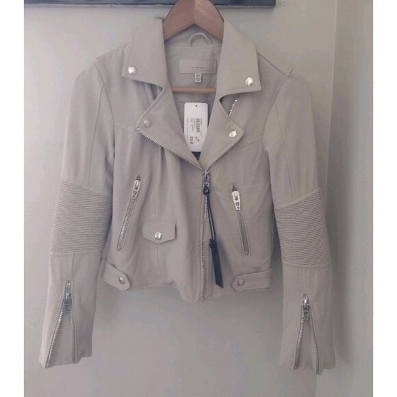 BLANKNYC Jackets & Blazers - New Blank NYC Evereve Songbird Crepe Moto Jacket Zip Asymmetric